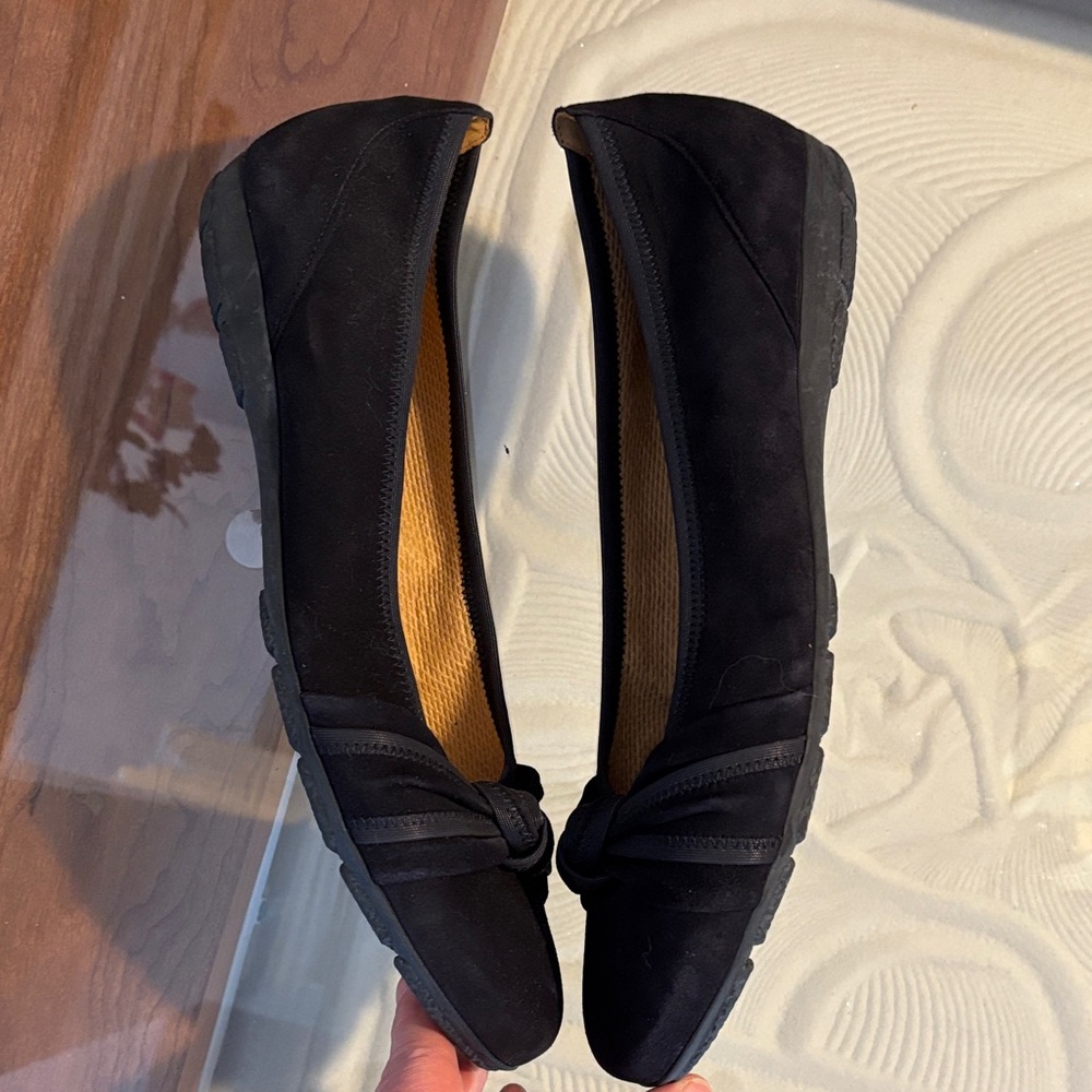 Gabor Women's Black Suede Knotted Flats - Picture 8 of 10